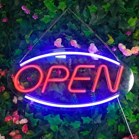 "Open" LED Schild